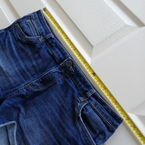 KUT From The Kloth Gidget Fray Shorts size 14 denim cutoffs jorts dark wash blue - Picture 9 of 15